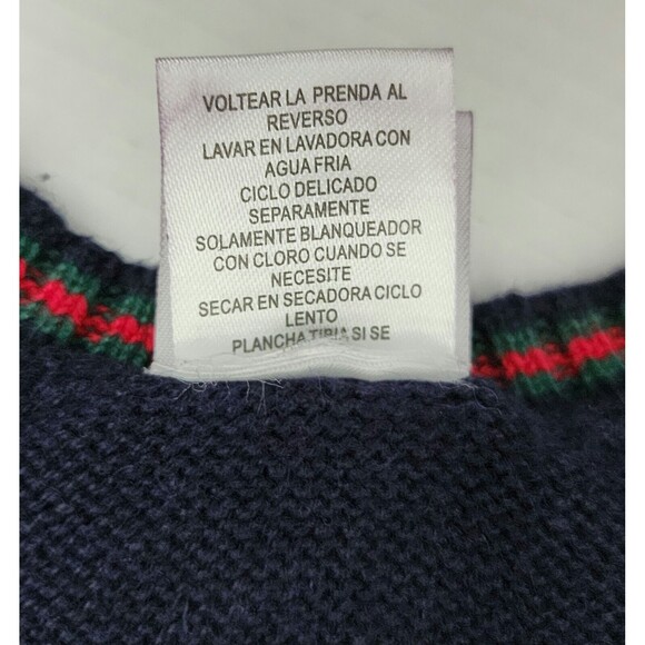 Good Lad of Philadelphia Toddler Ramie Cotton Knit Vest 24M Navy Christmas Train - Picture 9 of 9